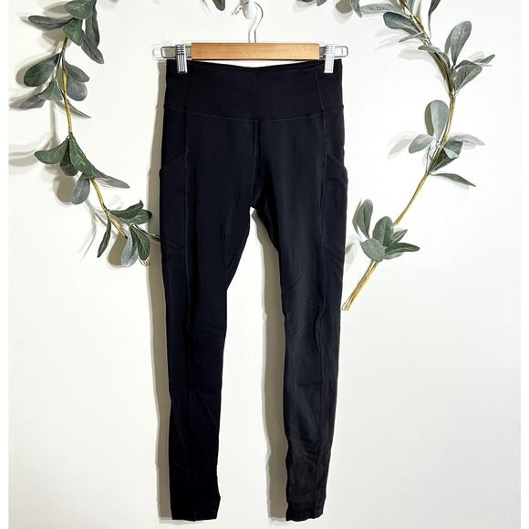 Lululemon Black Leggings with Mesh Panels LAST CALL - Picture 1 of 8